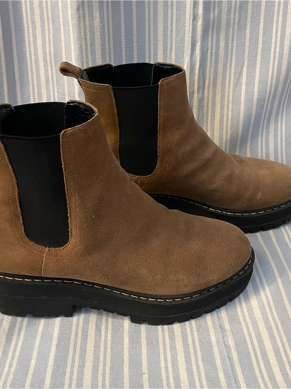 Marc Fisher Padmia Women's Brown Suede Chelsea Ankle Boots
